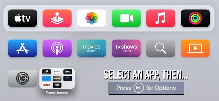 uninstall app on apple tv
